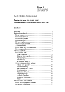 Årsberättelse 2000  - Synskadades Riksförbund