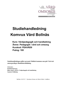 Studiehandledning Komvux Vård Bollnäs