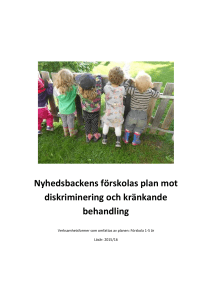 Nyhedsbackens förskolas plan mot diskriminering och kränkande