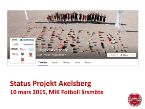 Status Projekt Axelsberg 10 mars 2015, MIK Fotboll