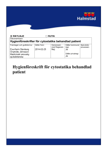 Hygienföreskrift för cytostatika behandlad patient