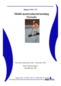 SGC Rapport 125 Mobil markradarutrustning