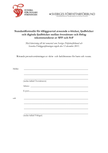 Tilläggsavtal översättaravtal - Svenska Förläggareföreningen
