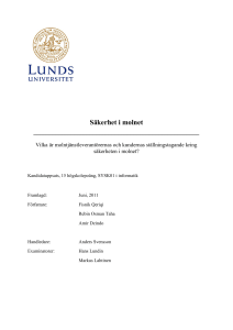 Säkerhet i molnet - Lund University Publications