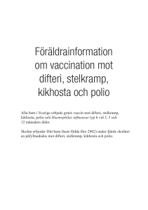 Föräldrainformation om vaccination mot difteri, stelkramp, kikhosta
