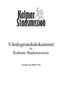 Värdegrundsdokument - Kalmar Stadsmission