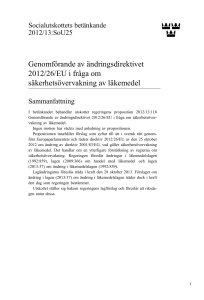 Genomförande av ändringsdirektivet 2012/26/EU i fråga om