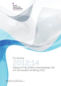 2012:14 Rapport från SSM:s vetenskapliga råd om ultraviolett
