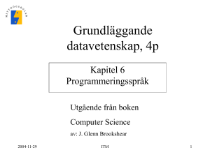 Kapitel 6 Programmeringsspråk