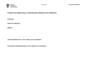 PPM-VRI VT 2015 - Protokoll vid registrering av vårdrelaterade