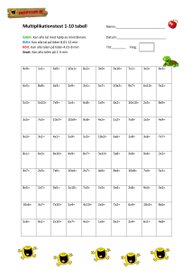 Multiplikationstest 1-10 tabell