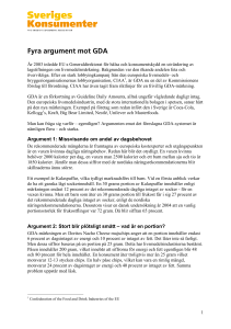 Fyra argument mot GDA - Sveriges Konsumenter