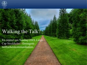 Walking the Talk? - Aktuell Hållbarhet