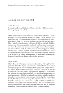 Mening och uttryck i slöjd - Open Journal Systems at Lund University