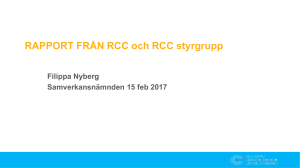 RAPPORT FRÅN RCC och RCC styrgrupp