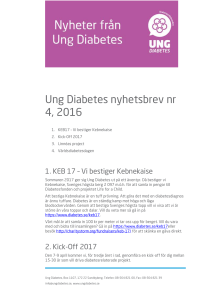 Ung Diabetes nyhetsbrev nr 4, 2016