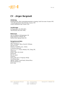 CV – Jörgen Bergstedt