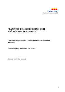 PLAN MOT DISKRIMINERING OCH KRÄNKANDE BEHANDLING