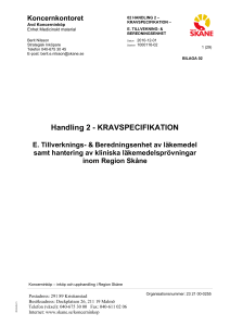 Handling 2 - KRAVSPECIFIKATION - Vårdgivare Skåne