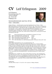 CV Leif Erlingsson 2009