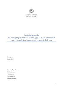 Utvärderingsstudie av Jönköpings kommuns satsning på IKT för att