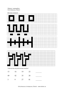 Mönster i matematiken Erik Johansson, Öckerö Rita klart mönstren