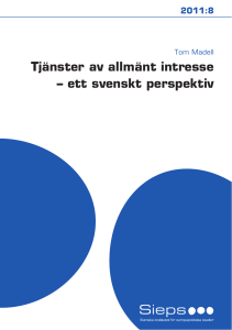 Tjänster av allmänt intresse – ett svenskt perspektiv
