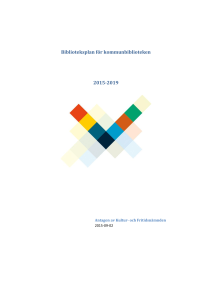 Biblioteksplan för kommunbiblioteken 2015-2019