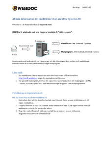 Allmän information till mailklienter hos WebDoc Systems
