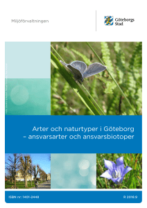 Arter och naturtyper i Göteborg – ansvarsarter och