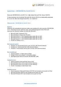 Systemkrav – GEOSECMA for ArcGIS 10.4.1 - S