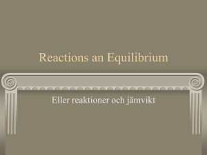 Reactions an Equilibrium
