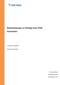 Bokslutsanalys av företag inom VVS- branschen