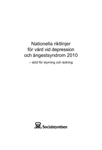 Nationella riktlinjer för vård vid depression och ångestsyndrom 2010