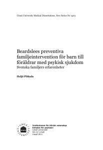 Beardslees preventiva familjeintervention för barn till föräldrar med