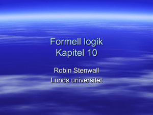 Formell logik Kapitel 10