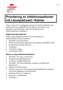 Prioritering av infektionspatienter vid Länssjukhuset i Kalmar