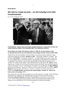 När Adorno ringde på polis – om det tvetydiga arvet