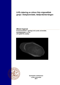 U-Pb datering av zirkon från migmatitisk gnejs i Delsjöområdet
