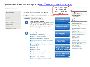 Öppna en webbläsare och navigera till http://www.servicedesk.its