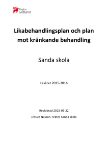 Likabehandlingsplan och plan mot kränkande behandling Sanda
