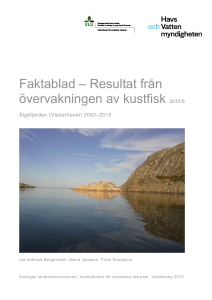 Faktablad – Resultat från övervakningen av kustfisk 2015:6