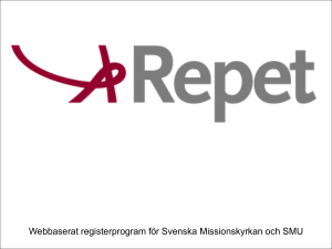 Webbaserat matrikelprogram Svenska Missionskyrkan och SMU