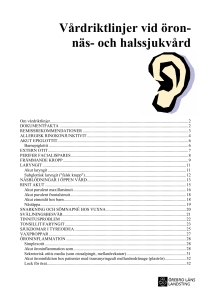 Vårdriktlinjer vid öron- näs- och halssjukvård