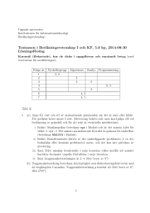 Tentamen i Beräkningsvetenskap I och KF, 5.0 hp, 2014-08