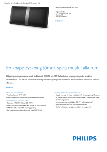 Product Leaflet: väggmonterbart och trådlöst musiksystem för flera rum
