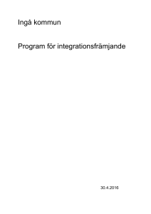 Ingå kommun Program för integrationsfrämjande