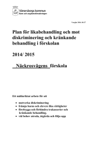 Plan för likabehandling och mot diskriminering och kränkande