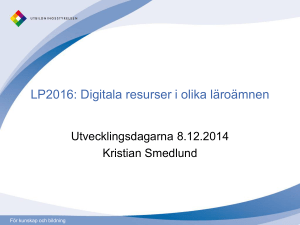 LP2016: Digitala resurser i olika läroämnen