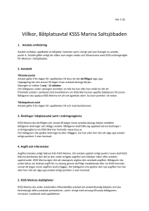 Villkor, Båtplatsavtal KSSS Marina Saltsjöbaden